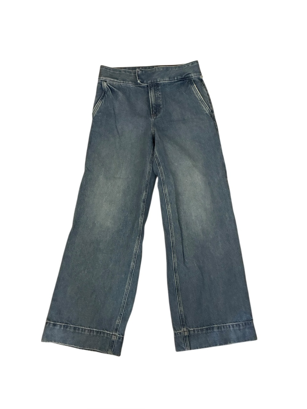 Express Wide Leg Jeans High Rise 5-Pocket Medium Wash 4S